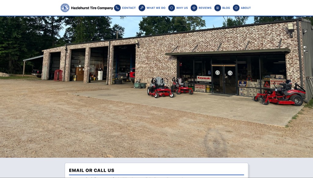 Hazlehurst Tire Company website, tires, auto, semi, mowers and more in Hazlehurst, MS